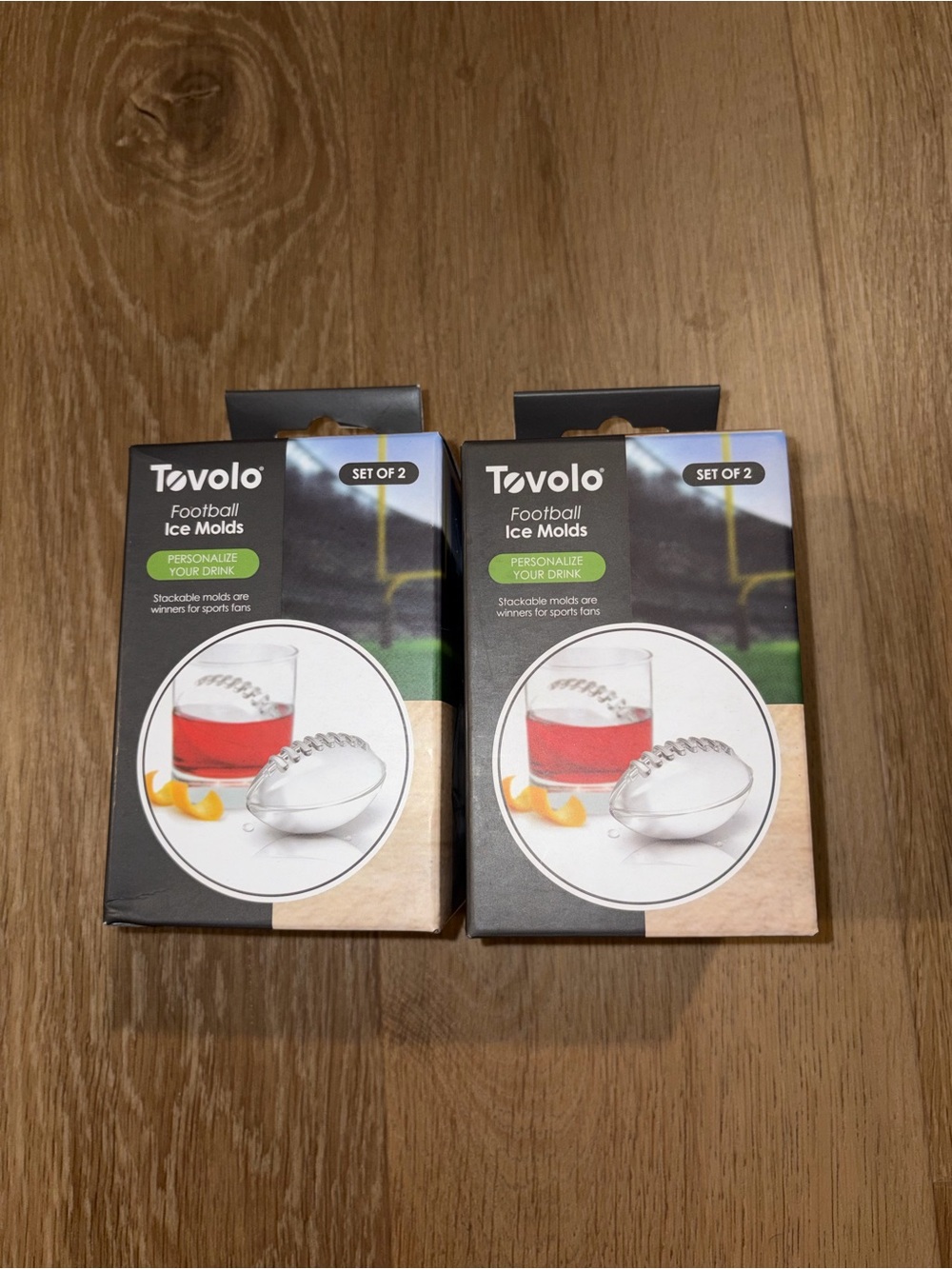 2 Tovolo Football Ice Molds Set of 2 Silicone Drink Ice Cube Molds New (4 molds
